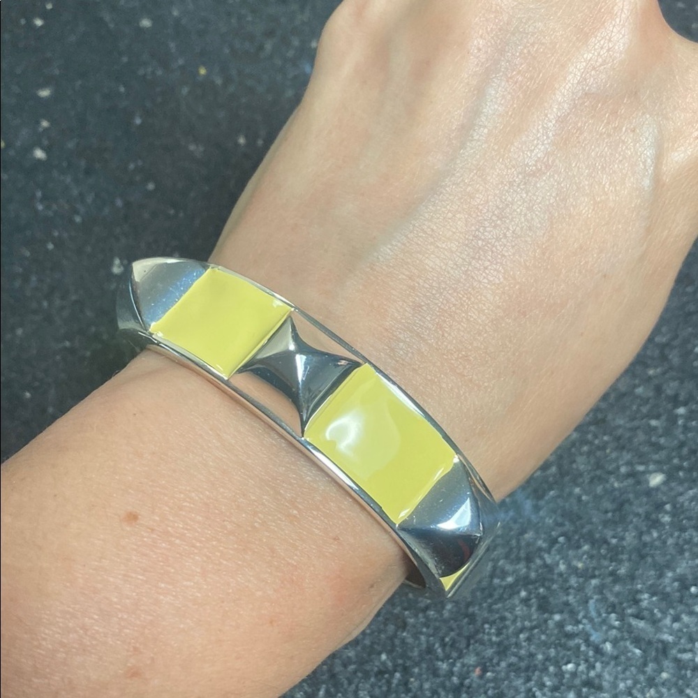 Yellow and Silver Geometric Bracelet